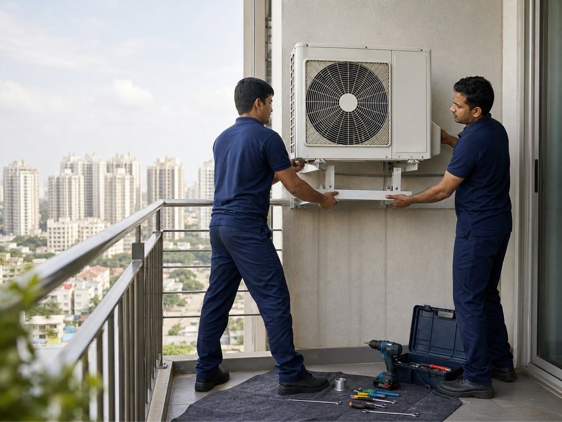 Representative image of outdoor AC installation